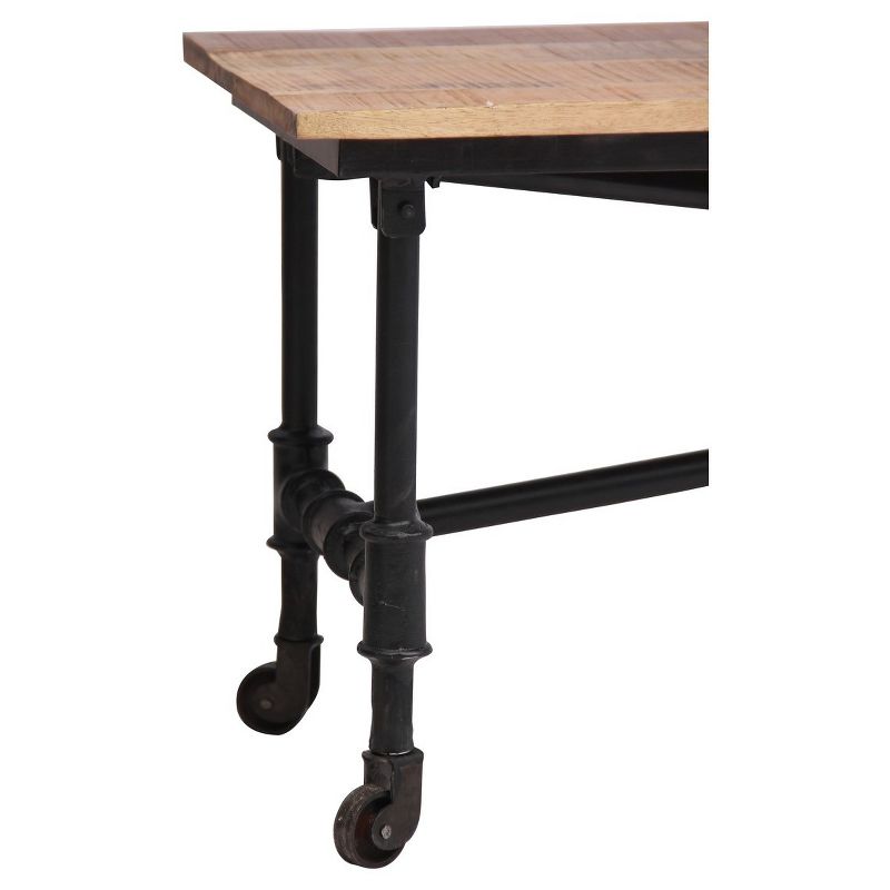 Reclaimed 71" Wood Bench with Iron Wheels - Timbergirl