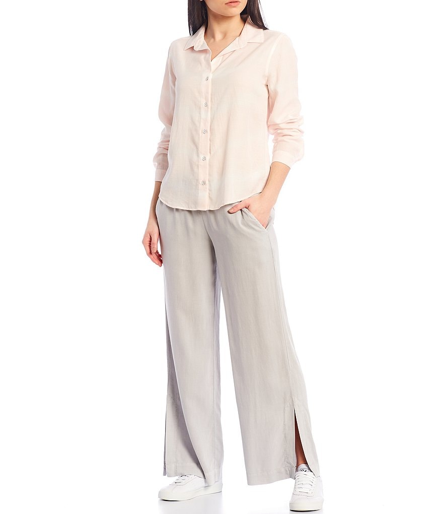 Cloth & Stone Woven Striped Coordinating Button Down Top