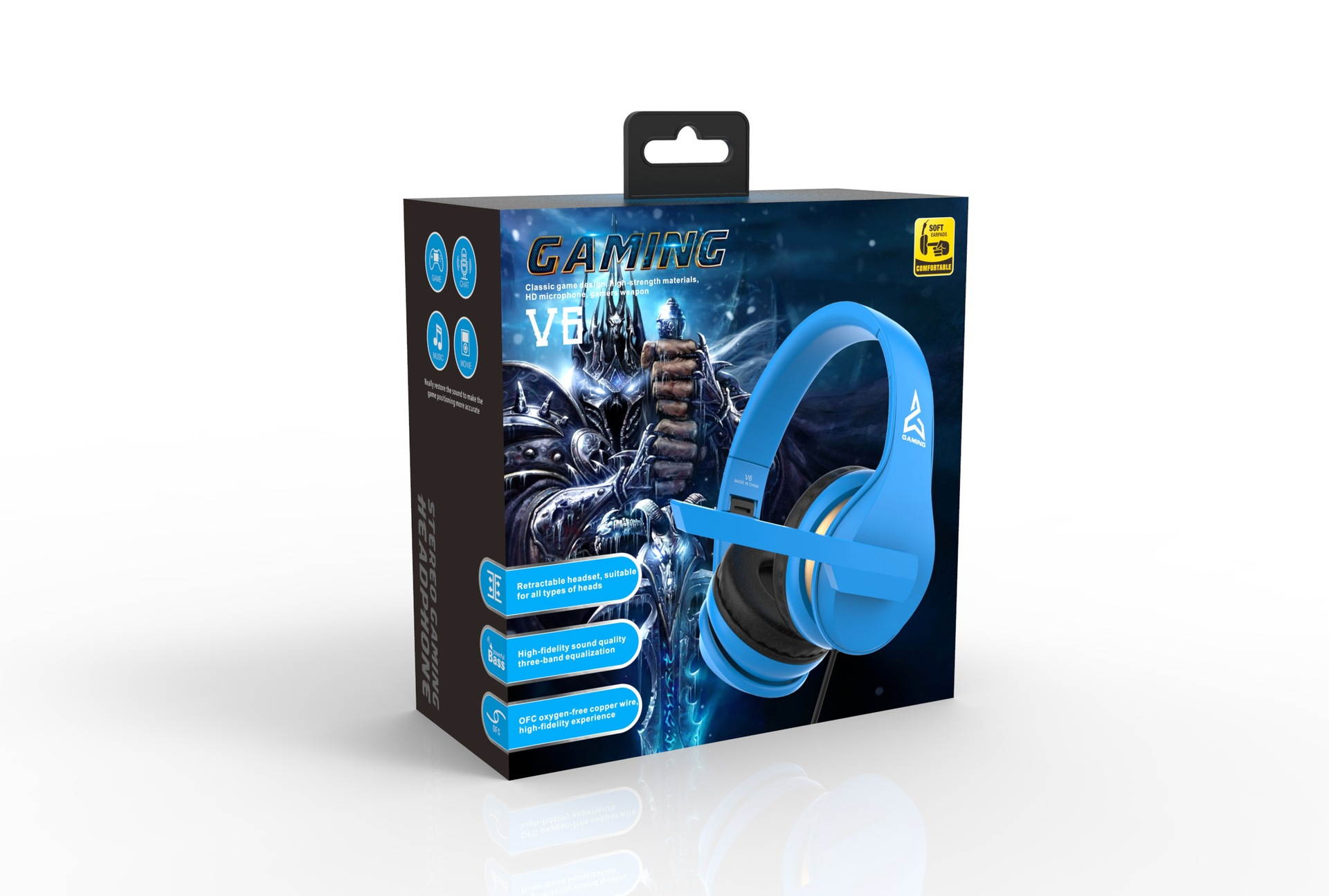 ALAMENGDA Gaming Headset Head-Mounted Gaming Music Running Subwoofer Stereo Computer Headset for Apple/Android/PC