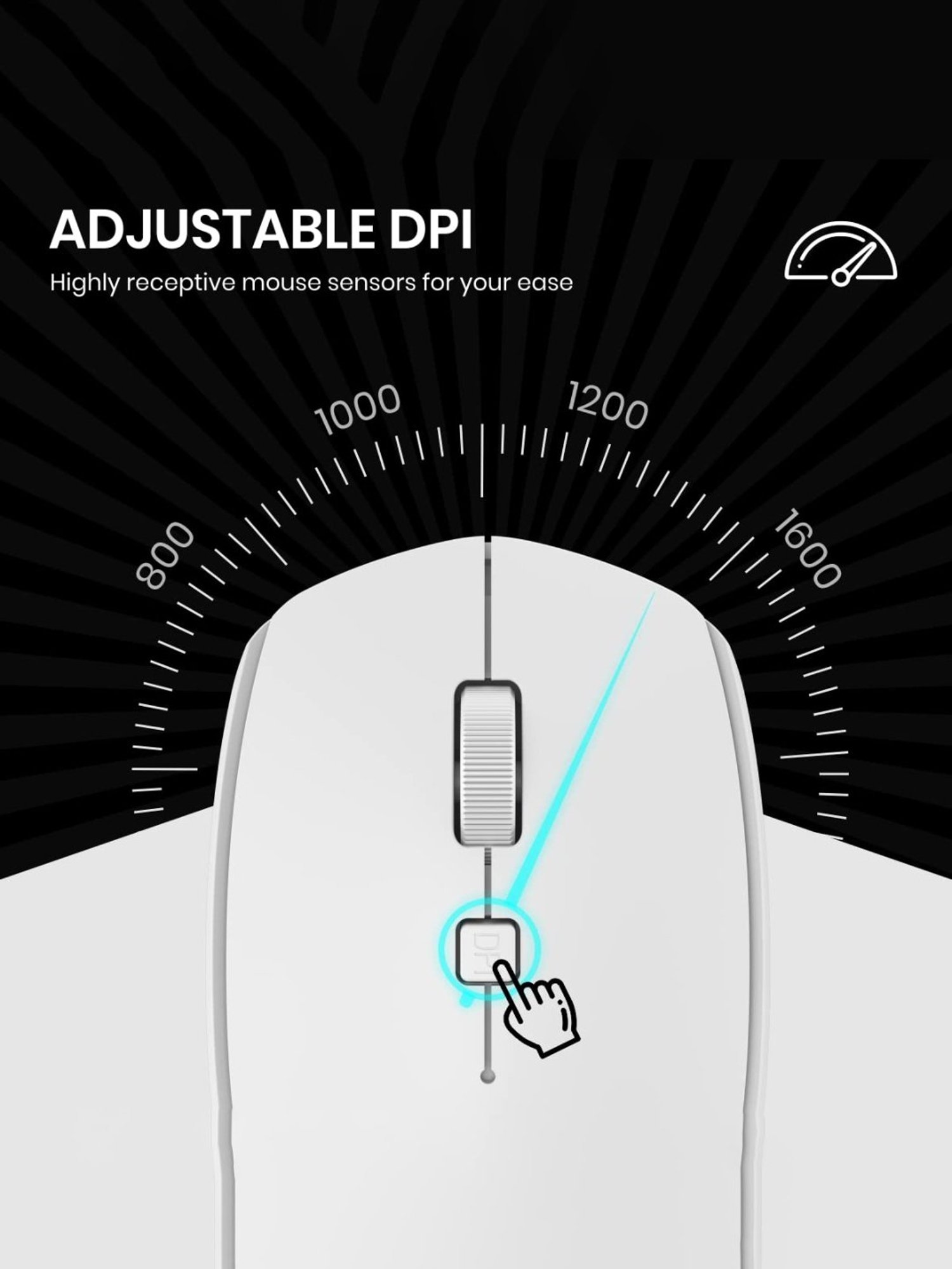 Portronics Toad 23 Wireless Optical Mouse with 2.4GHz, USB Nano Dongle, Optical Orientation (White)