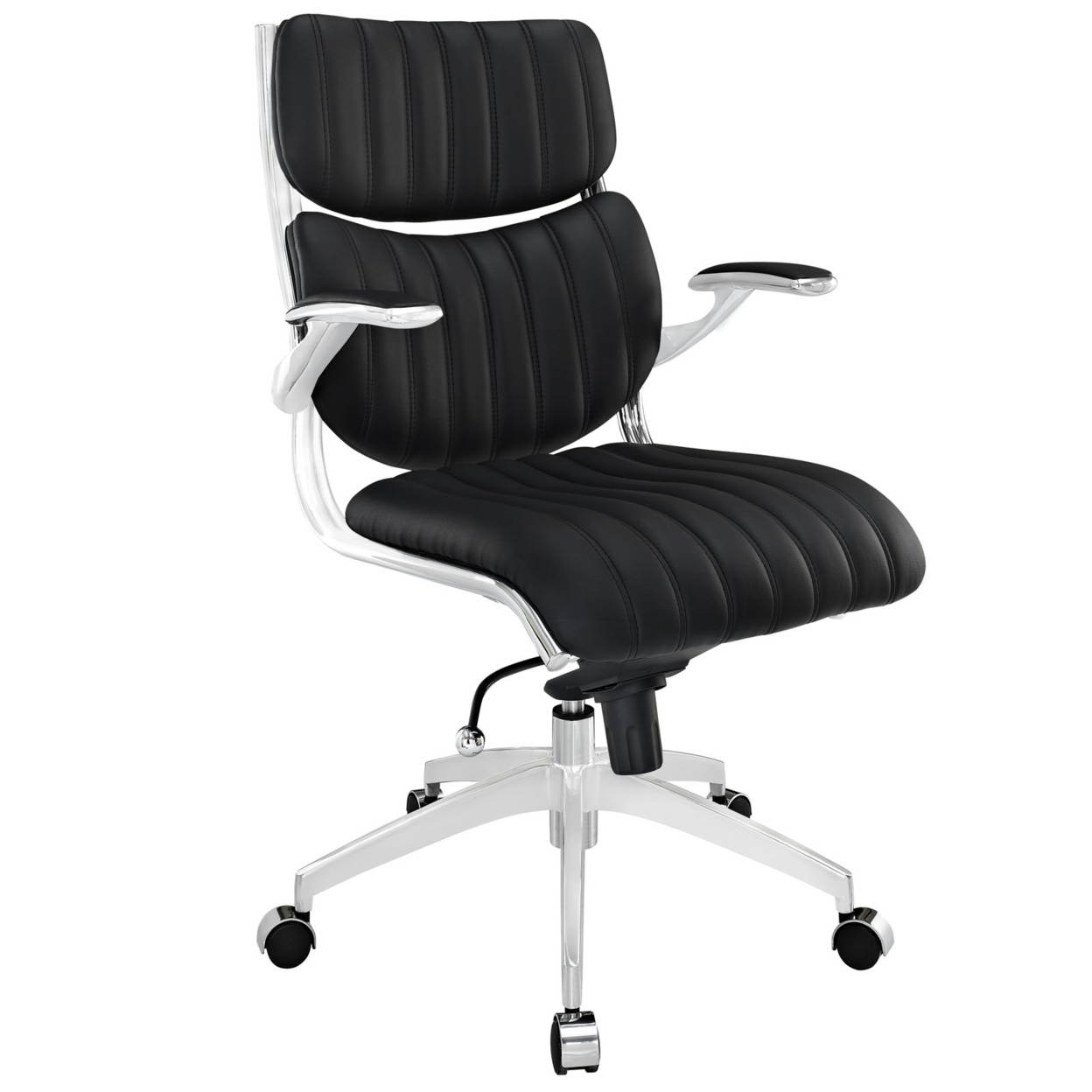 Global Leather Task Chair, Black (8993BK450/550) 