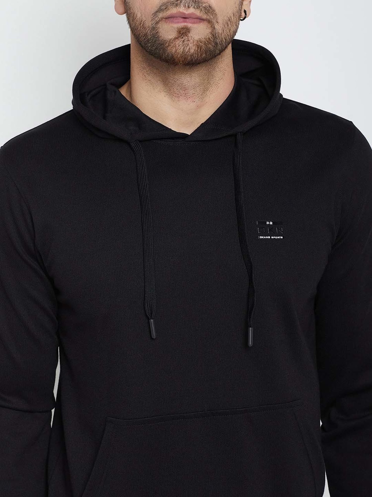 Okane Black Regular Fit Sweatshirt & Trackpants Set