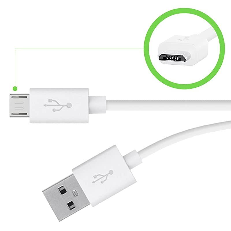 MIXIT Micro USB Cable for Samsung Phones White 4 Feet