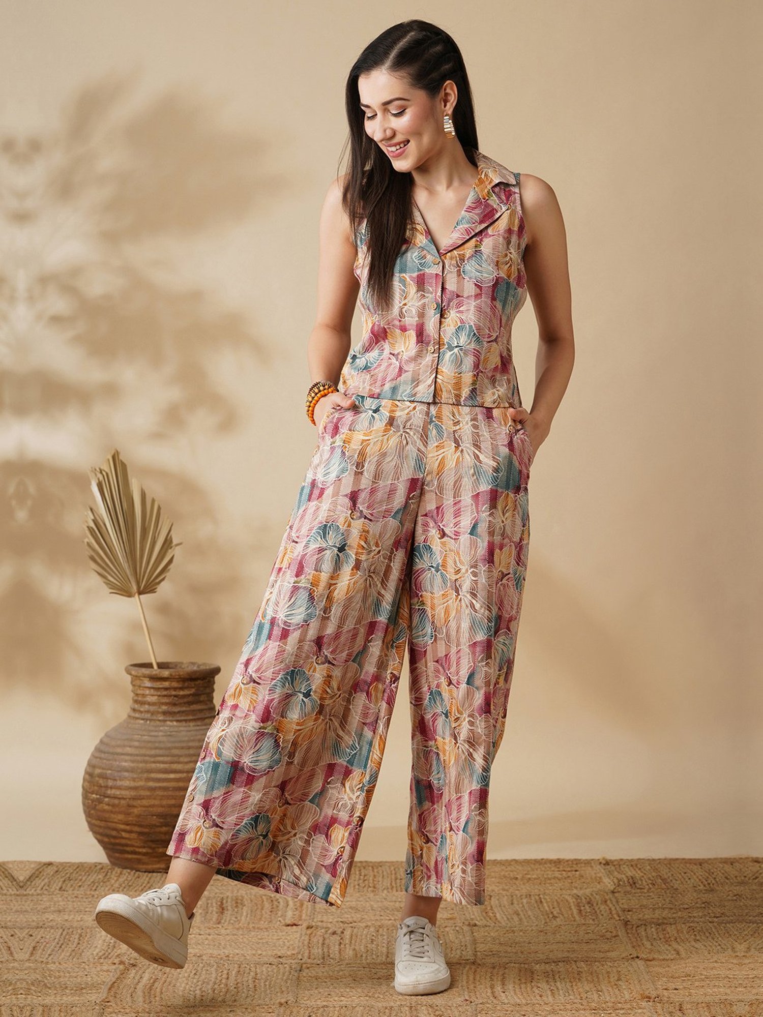 Belle Fille Blue Floral Print Playsuit