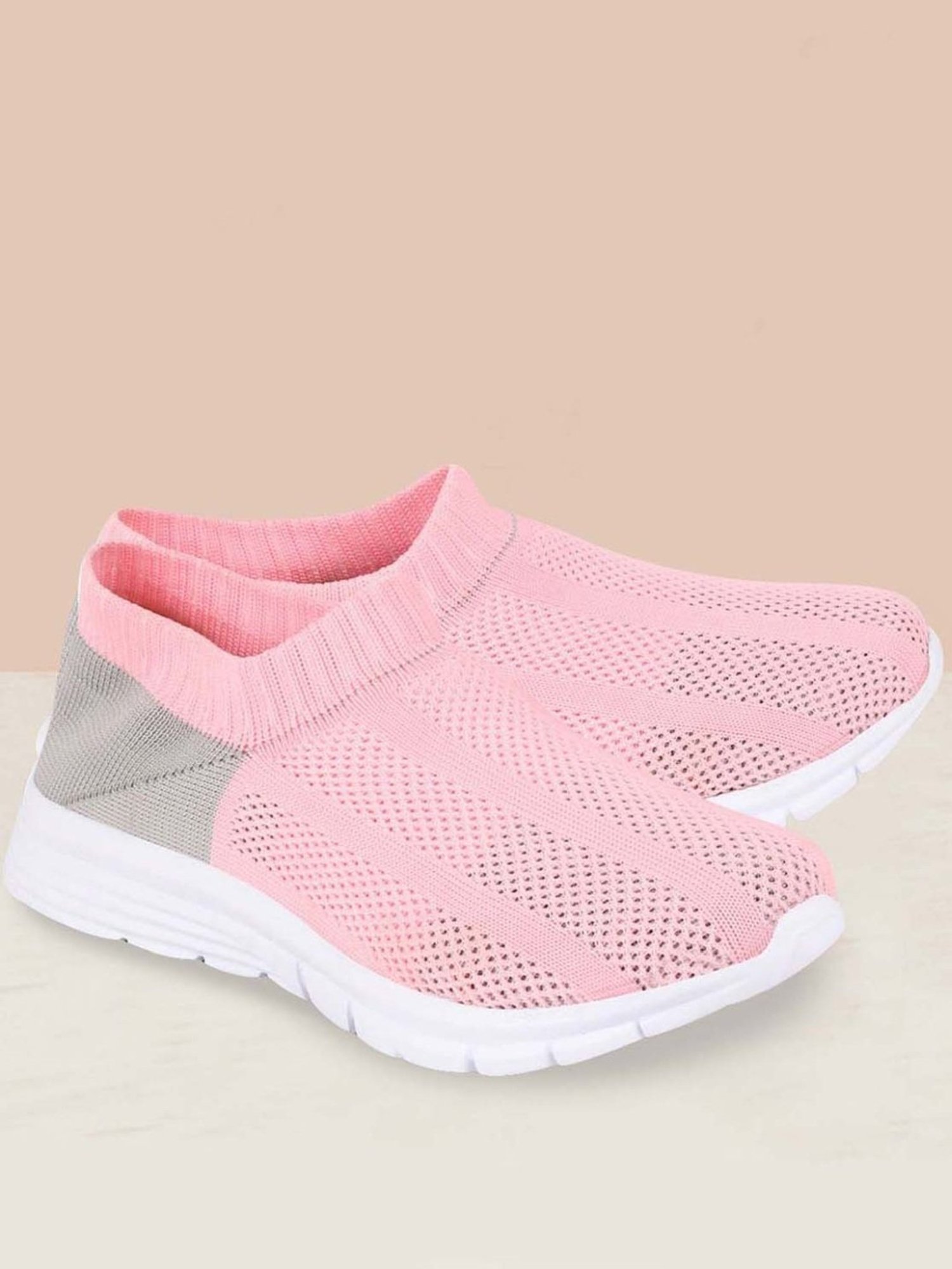 Fausto Women's Pink & Grey Walking Shoes