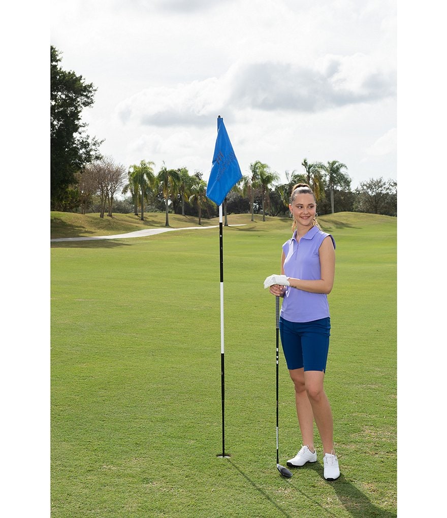 IBKUL Essential Solid Sleeveless Point Collar Polo Top