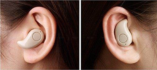 MaxLLTo Wireless Bluetooth Earbud, Invisible Mini Wireless Bluetooth 4.1 Stereo In-Ear Earbud Headset Earphone Earpiece Support Hands-free Calling For Any Bluetooth Enabled Smart Phone, Tablet (Beige)