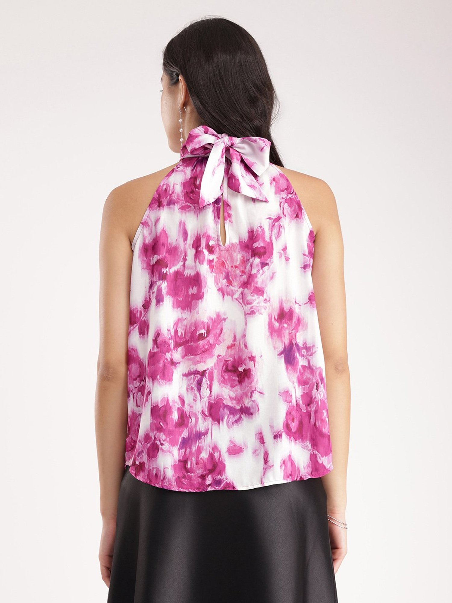 Fablestreet Pink & White Floral Print Top