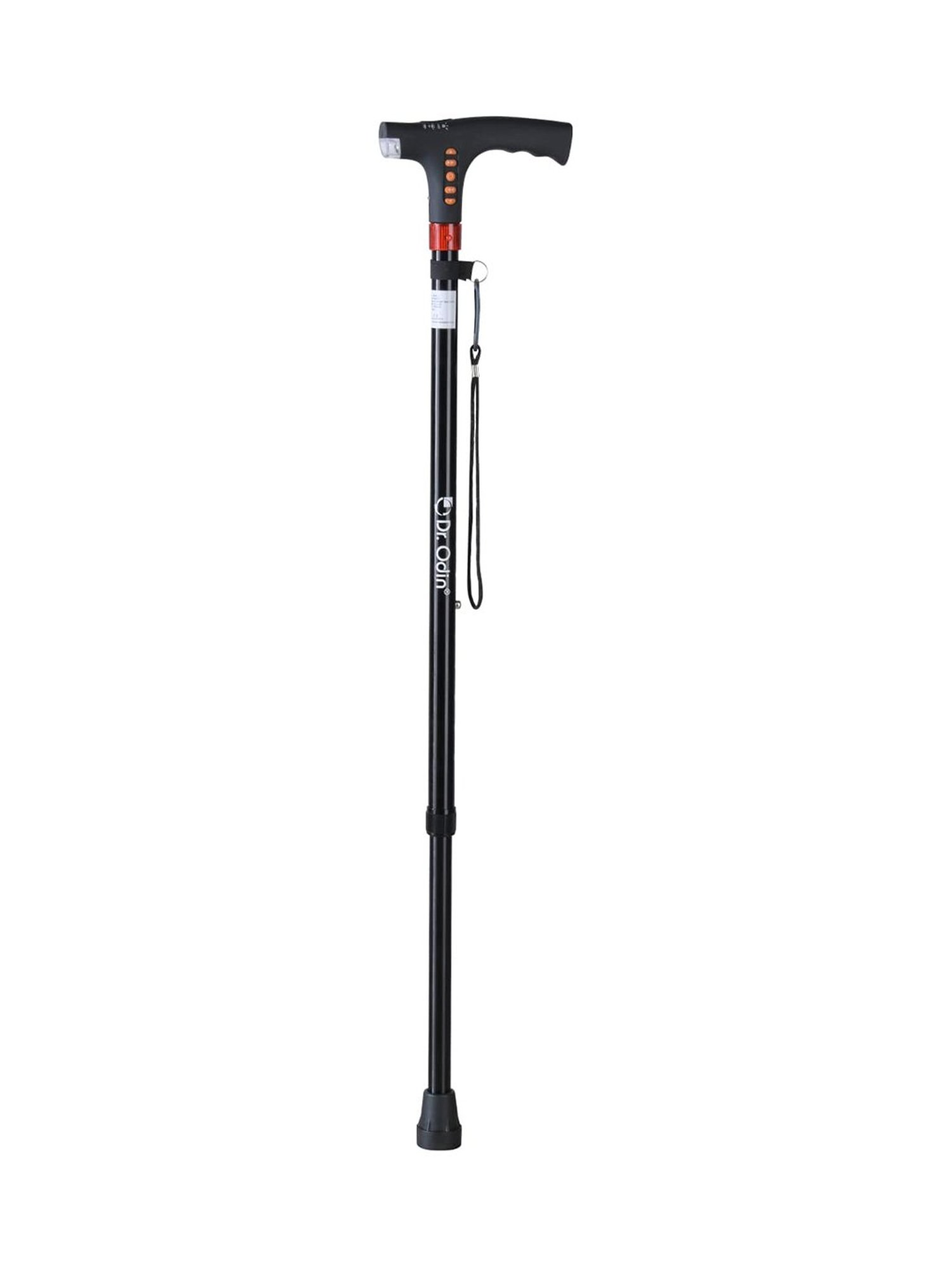 Dr. Odin Foldable Smart Walking Stick with FM Radio and SOS (Black)