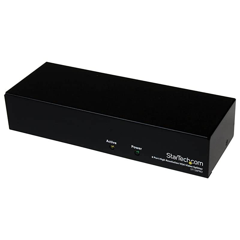 com 8 Port High Resolution VGA Video Splitter - 300 MHz - Video Splitter - 8 x VGA - Desktop - ST128PRO