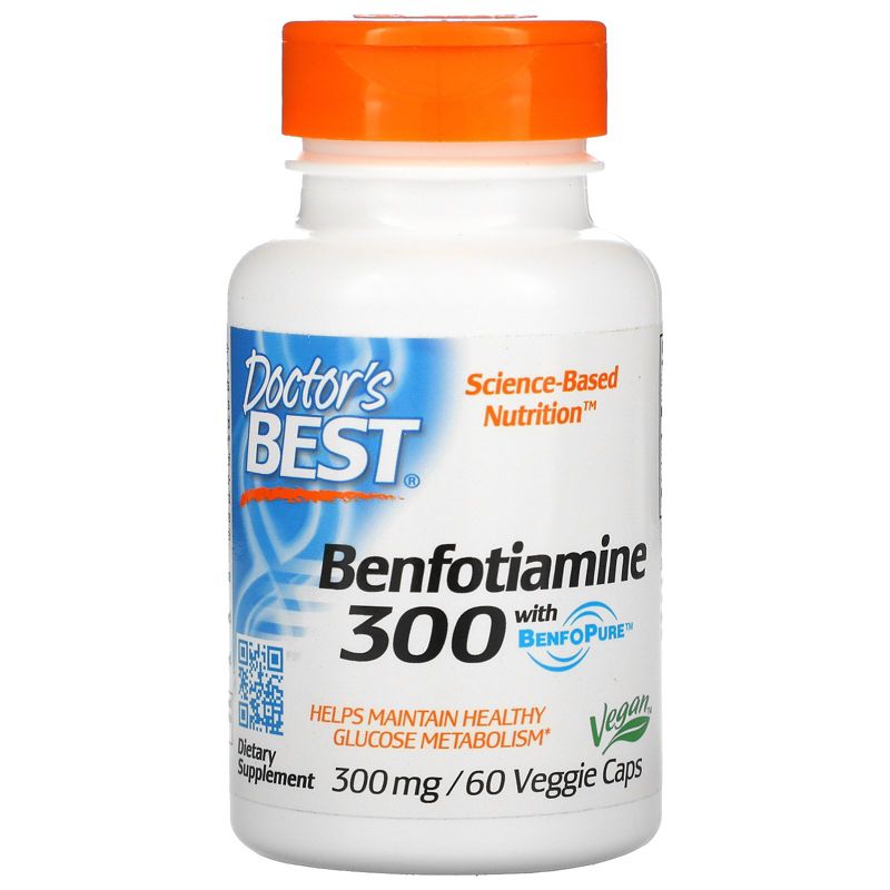 Doctor's Best Benfotiamine with BenfoPure, 300 mg, 60 Veggie Caps, Dietary Supplements