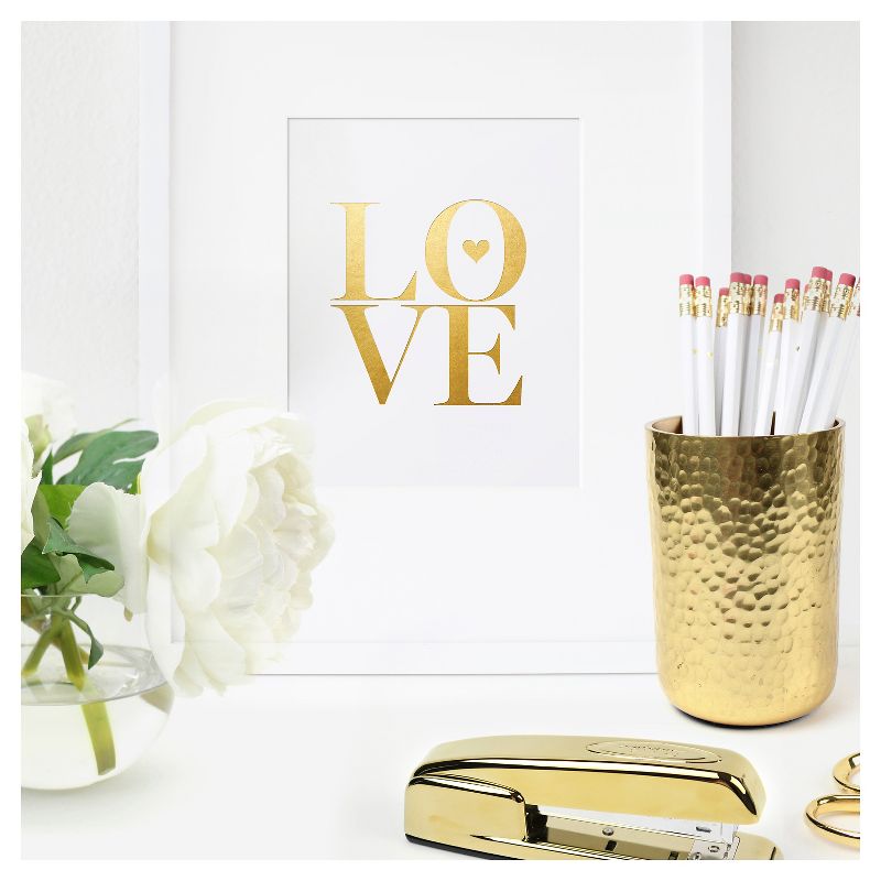 2ct Heart Sahped Love Foil Art Cards Gold