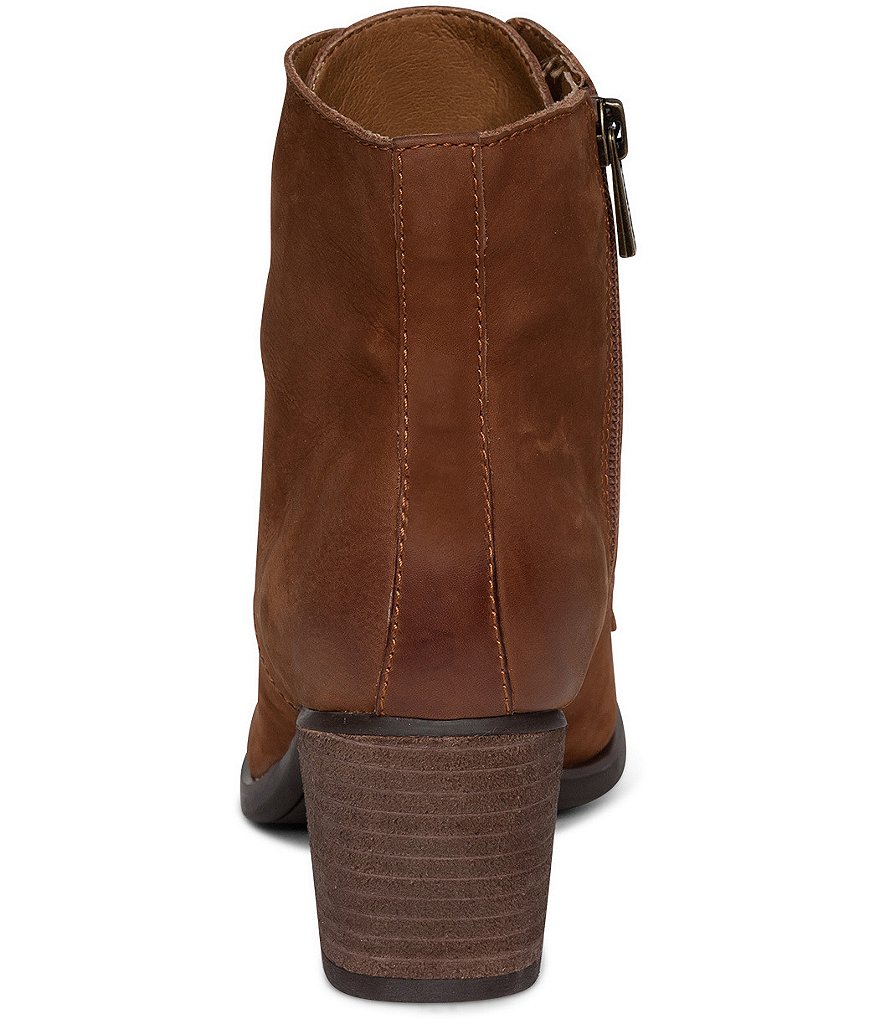 Aetrex Stella Suede Lace-Up Water Resistant Block Heel Booties