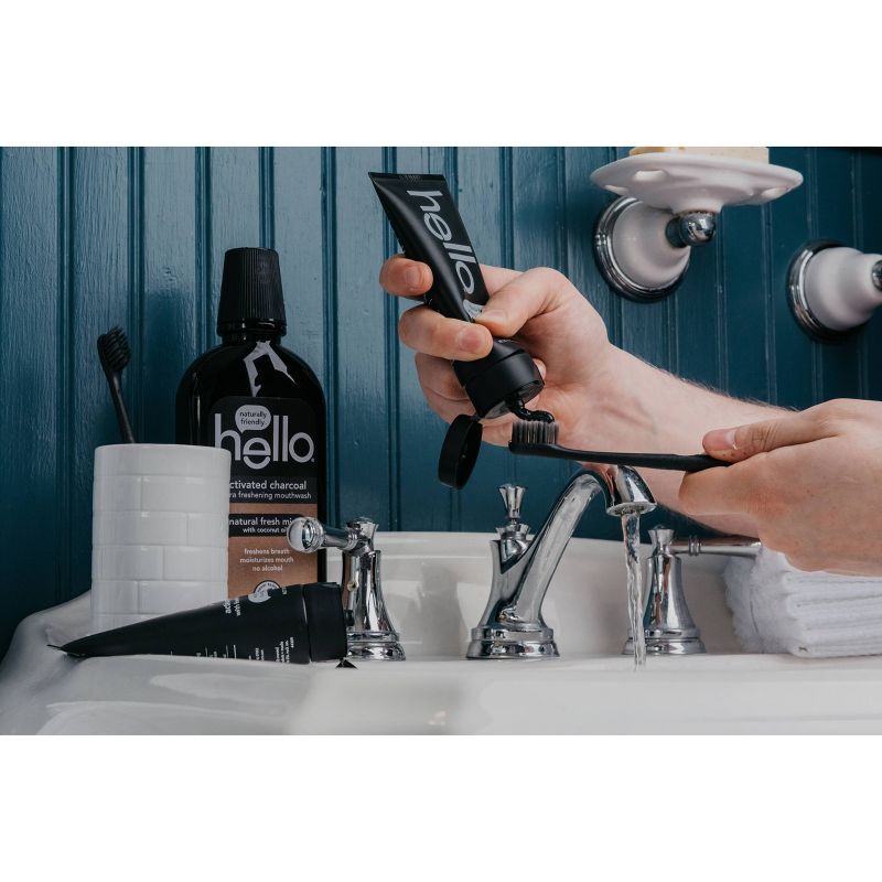 hello Activated Charcoal Whitening Fluoride Toothpaste , sls Free and Vegan , 4oz