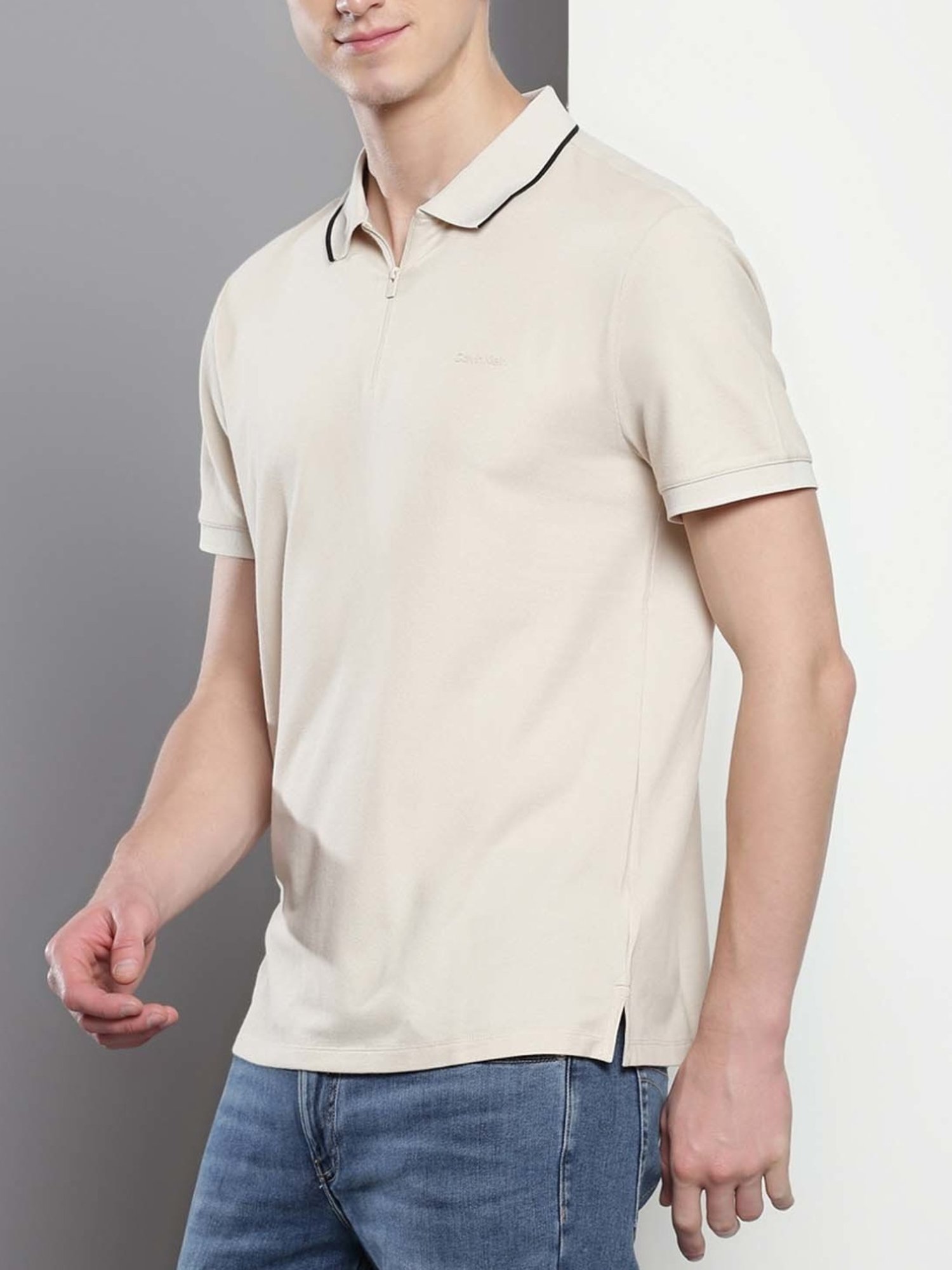 Calvin Klein Mudstone Regular Fit Polo T-Shirt