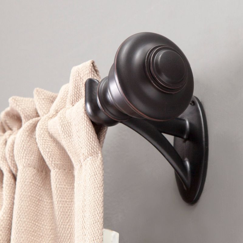 36"-66" Fast Fit Easy Install Finn Adjustable Curtain Rod Weathered Brown - Kenney