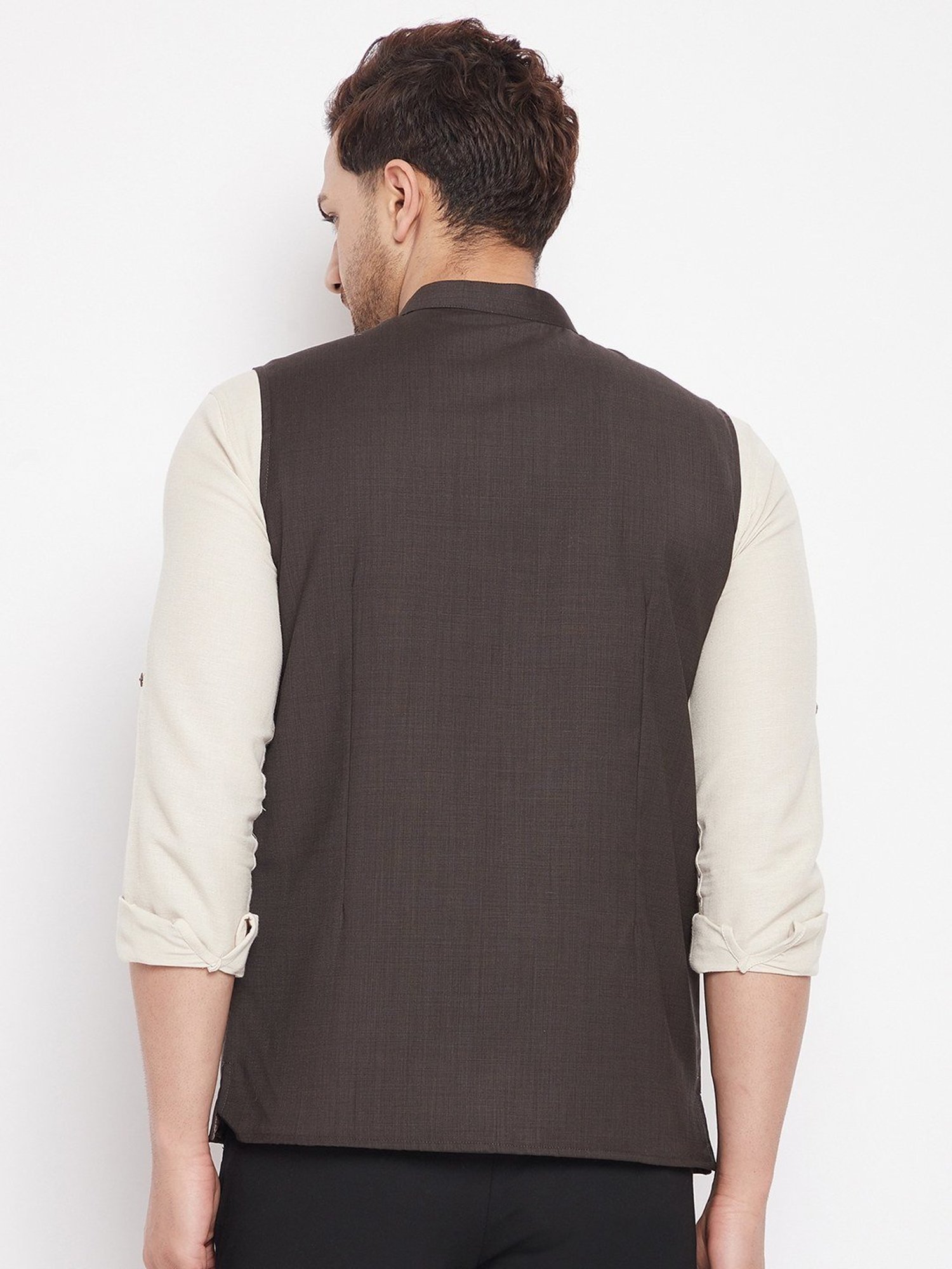 Even Brown Regular Fit Nehru Jacket