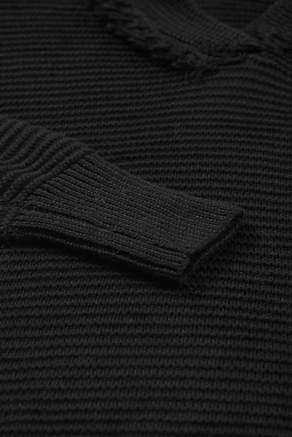 Yellow Drop Shoulder Henley Pullover Sweater With Slits