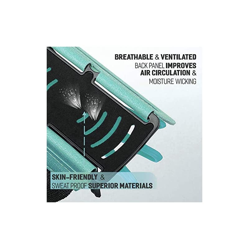 Rotatable Cell Phone Arm Holder for iPhone XR XS Max 8 8 Plus 7 6 Samsung Galaxy A8 S9 S8 S6 Edge Note LG Sports Running Armband for Men Women with Free Extender Strap Turquoise
