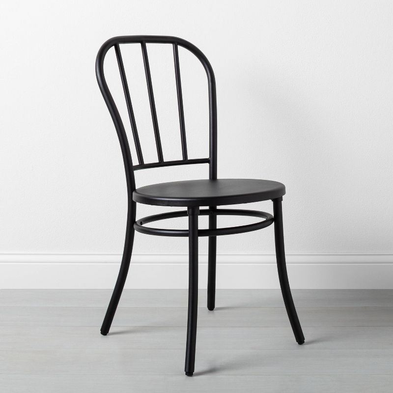 2pk Indoor/Outdoor Steel Bistro Dining Chair Set Black - Hearth & Hand™ with Magnolia