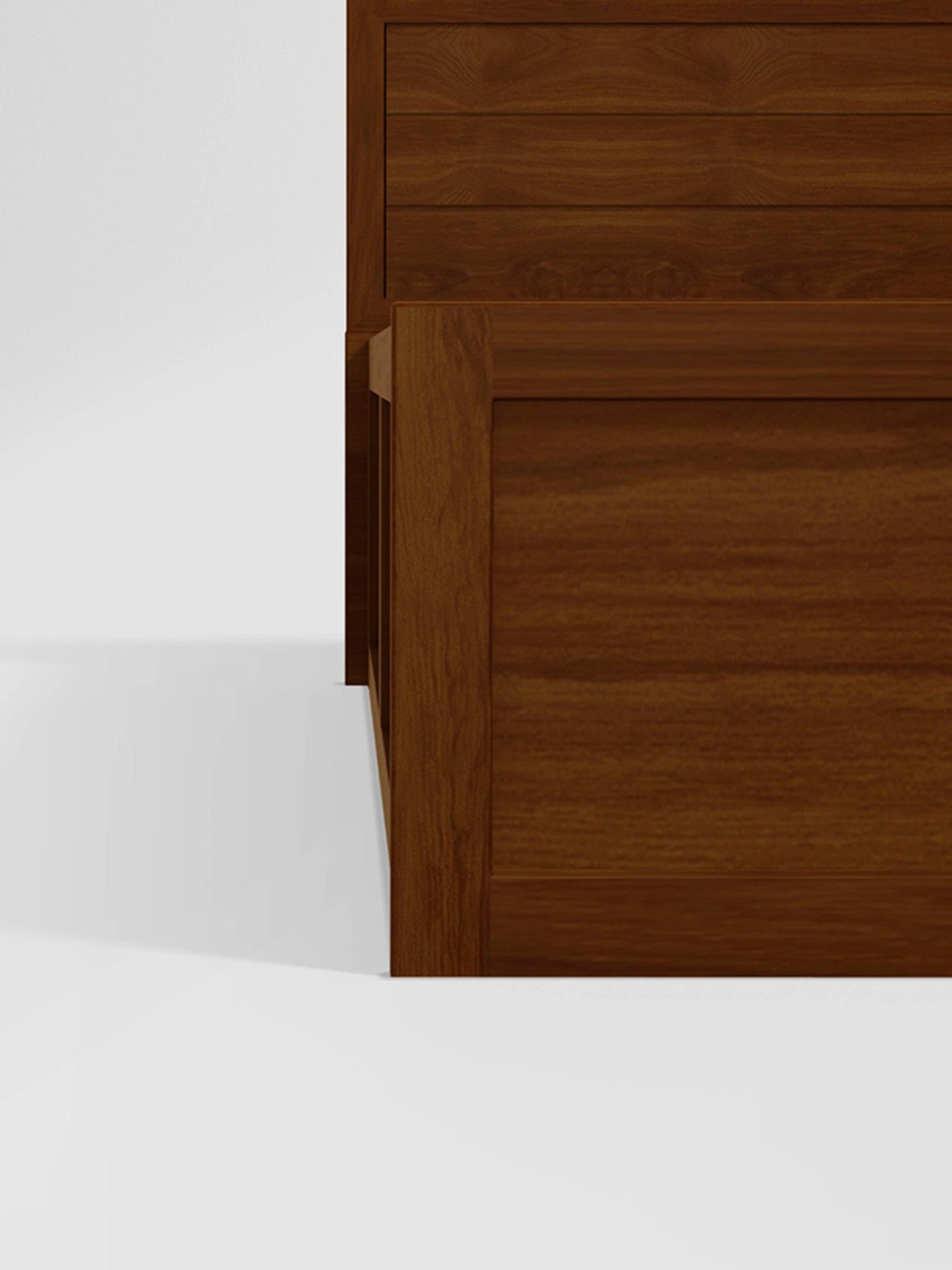 Godrej Interio Orbic Dark Brown Solid Wood Queen Bed