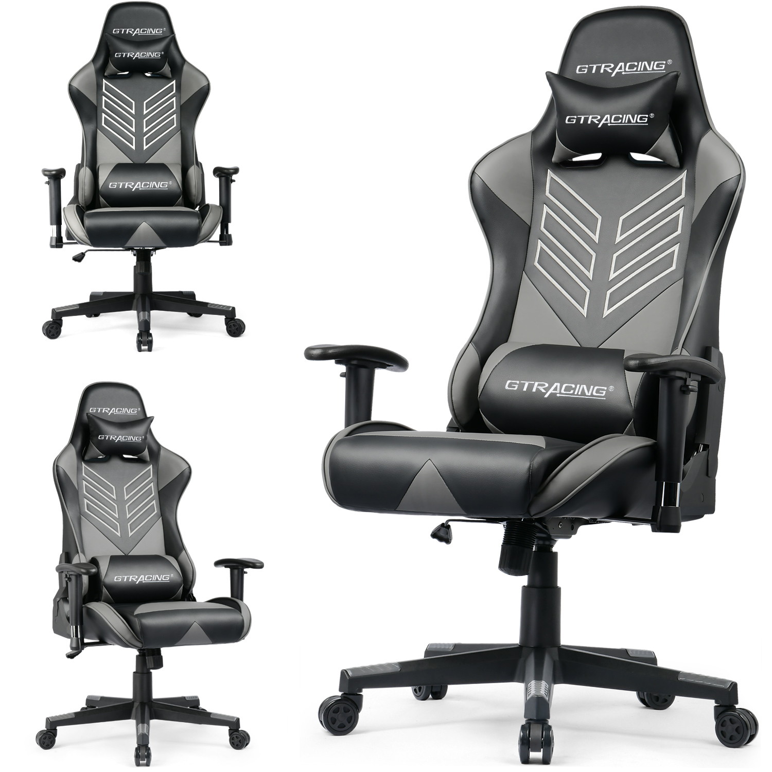 GTRACING Executive High-Back Gaming Chair Computer Office Chair PU Leather Swivel Chair Racing Chair