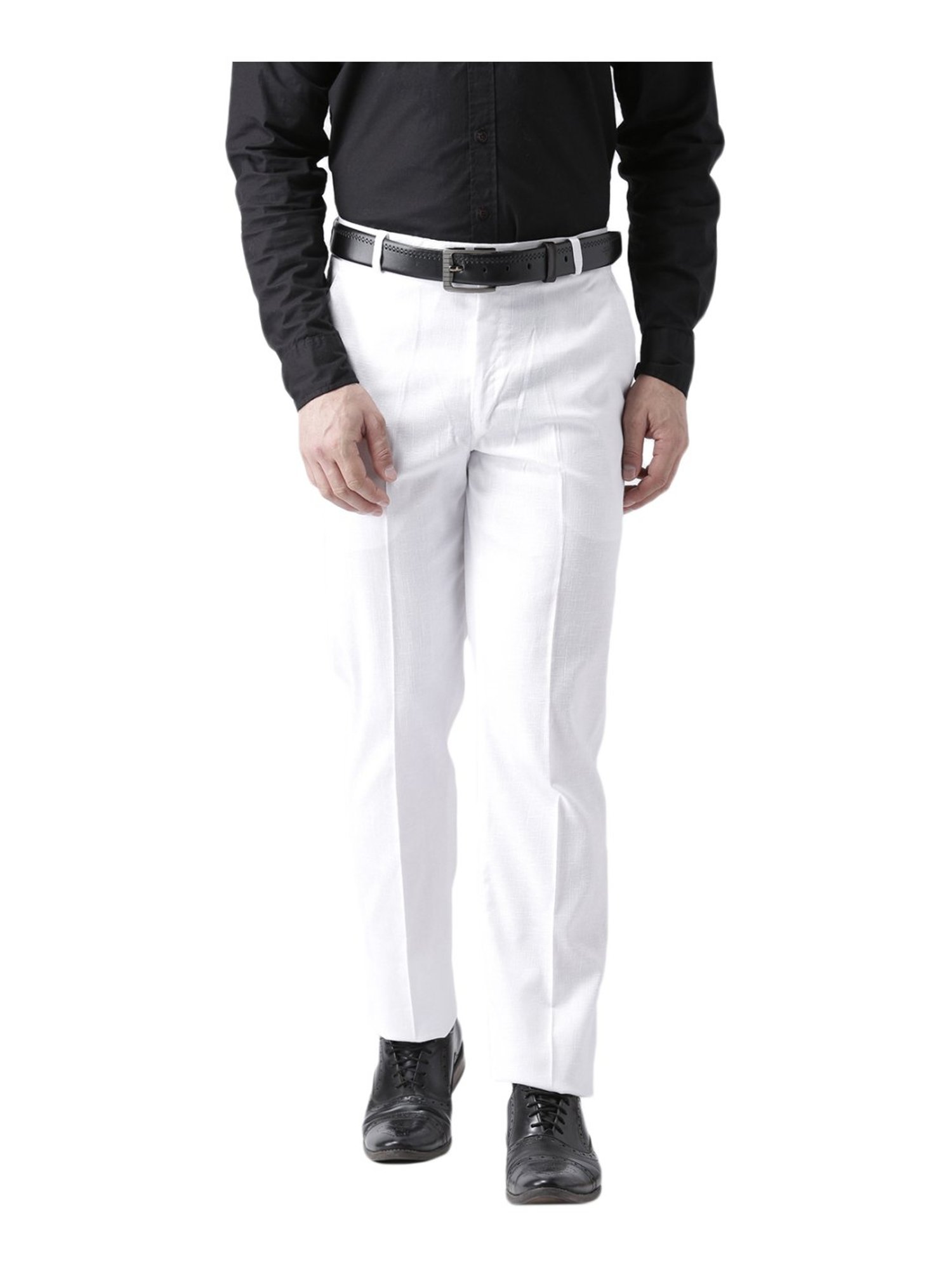 Hang Up White Regular Fit Pleated