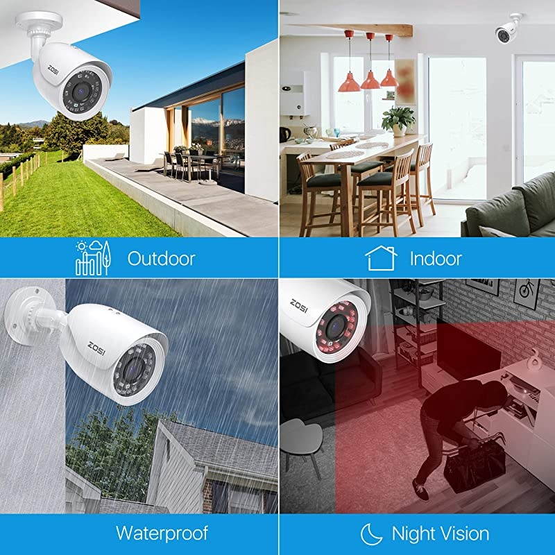 H.265+ 1080p 16 Channel Security Camera System, 16 Channel DVR Recorder with Hard Drive 2TB and 12 x 1080p Weatherproof CCTV Bullet Camera Outdoor Indoor with 80ft Night Vision, Motion Alerts