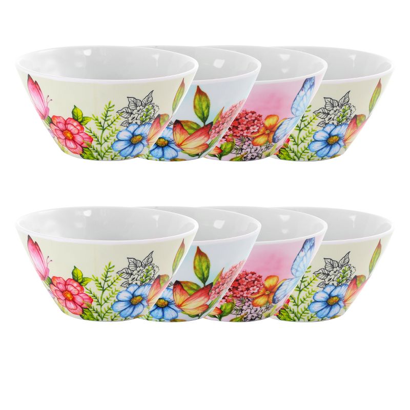 Studio California Camberly 8 Piece 6 Inch Embossed Melamine Bowl Set