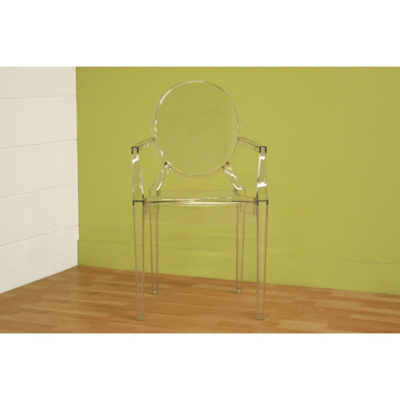 Set of 2 Dymas Modern Acrylic Armed Ghost Chairs Clear - Baxton Studio
