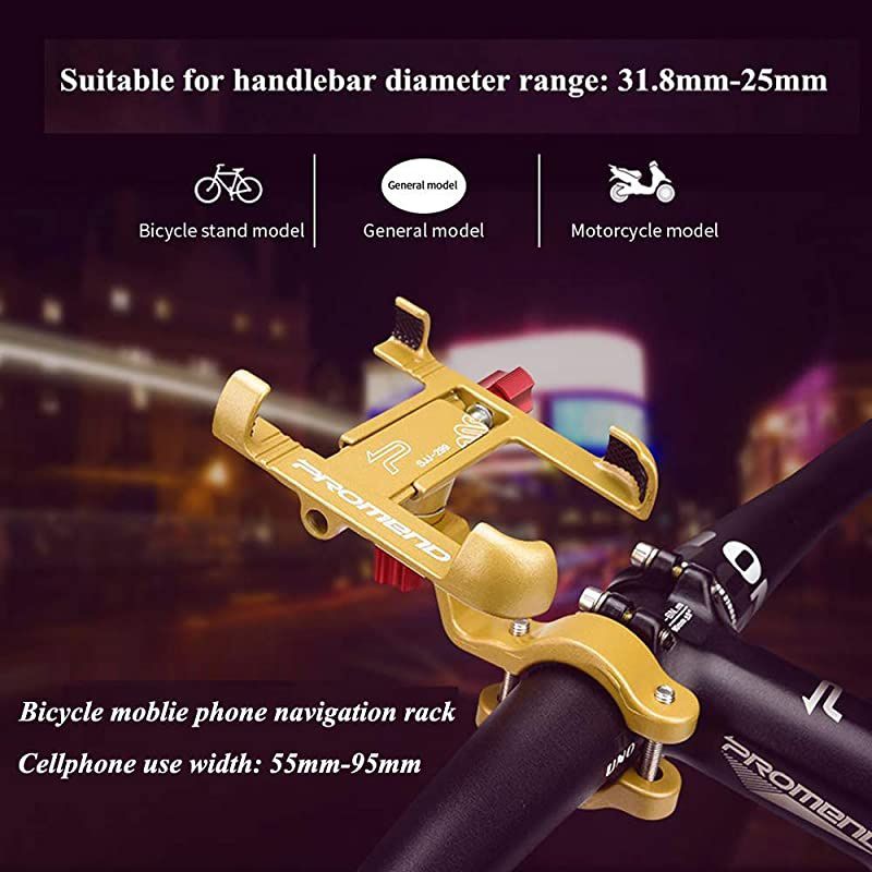 Universal Bike Phone Mount Aluminum Alloy Bicycle Handlebar Phone Holder with 360 Adjustable Holds Cellphone from 2237 Wide Fits iPhone Xs|XS Max XR X 8 | 8+ Galaxy S10 S10+