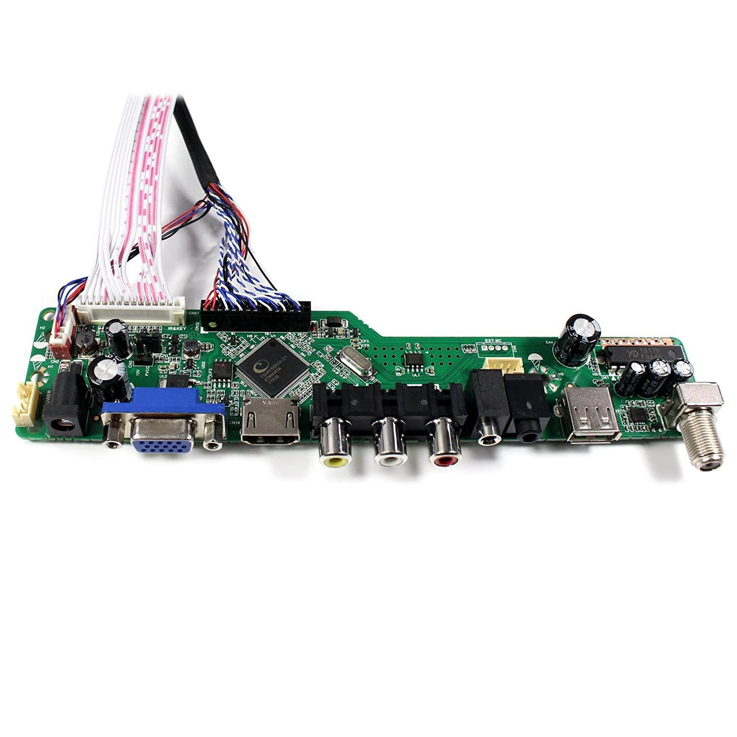 VSDISPLAY HD-MI VGA CVBS USB RF Audio LCD Controller Board Work for 14" 15.6' 17.3" 1600x900 B173RW01 N173FGE-L21 LP156WD1 LP140WD2 B140RW02 LTN156KT02 B156RW01 LP173WD1 40 Pin LVDS LCD Monitor