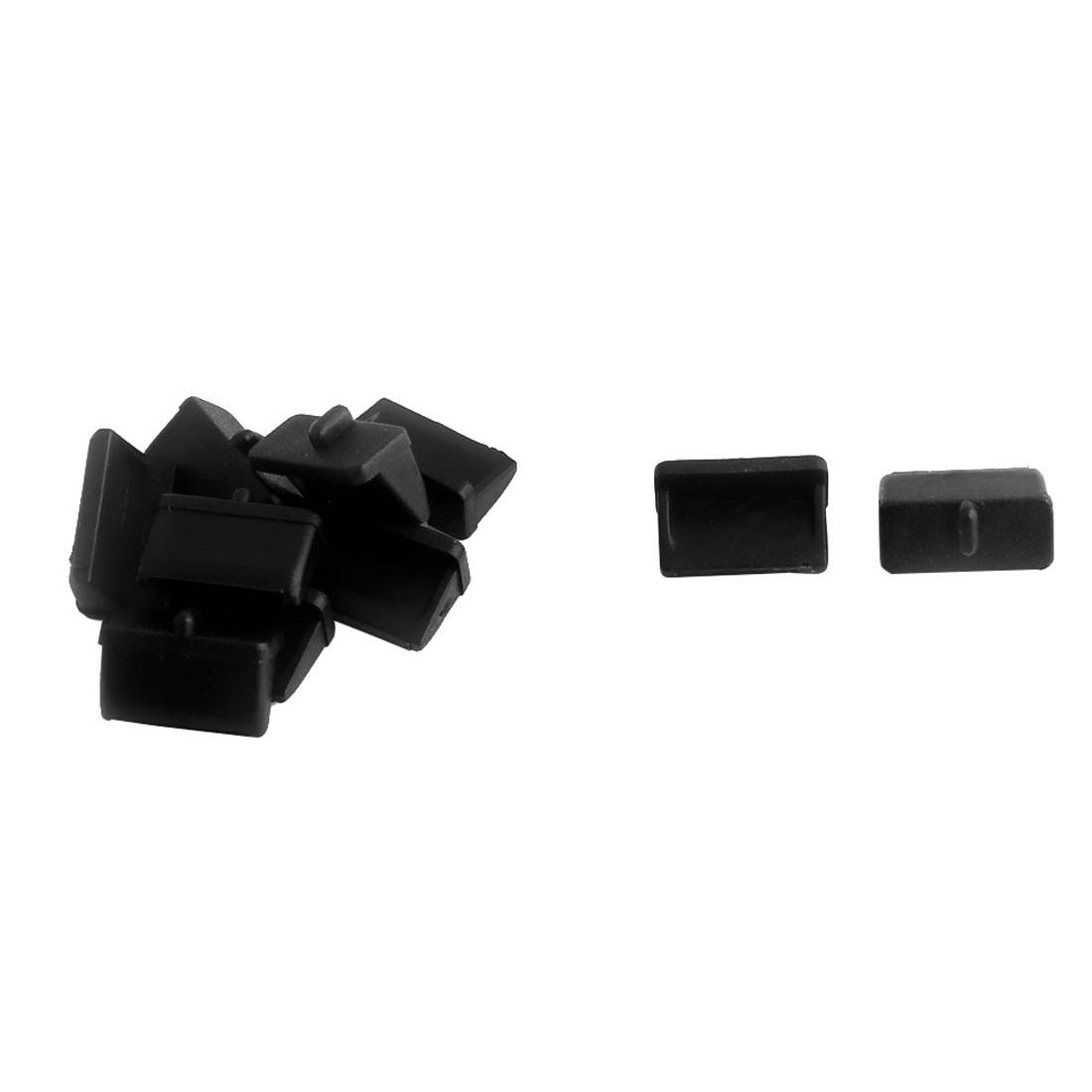 Phone PC Polyethylene PE Female USB Port Cover Anti Dust Protector Black 10 PCS