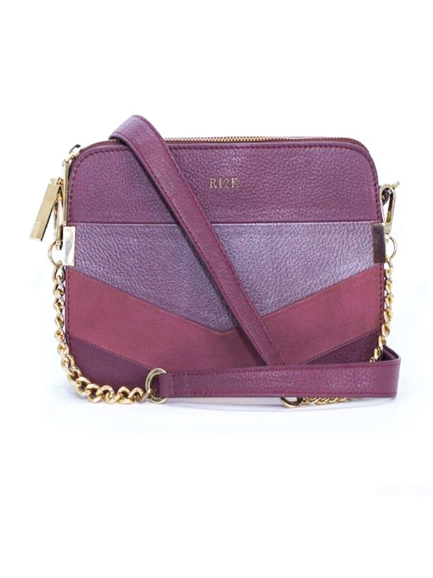 RI2K London Wine Leather Small Cross Body Bag