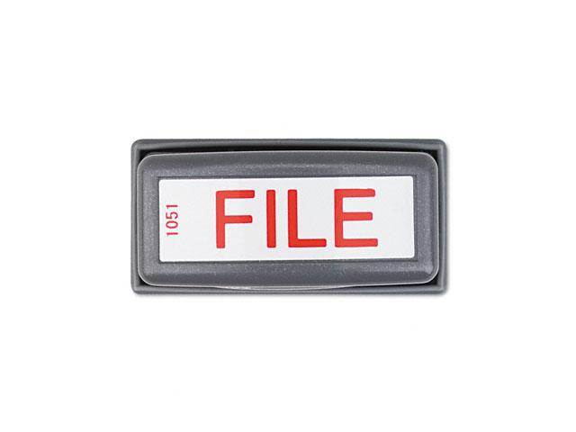 Xstamper ECO-GREEN 1051 Title Message Stamp, FILE, Pre-Inked/Re-Inkable, Red