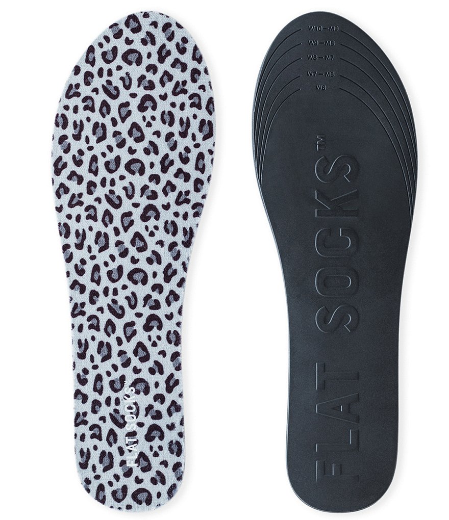 Flat Socks Snow Leopard Cushioned Liners 2-Pack