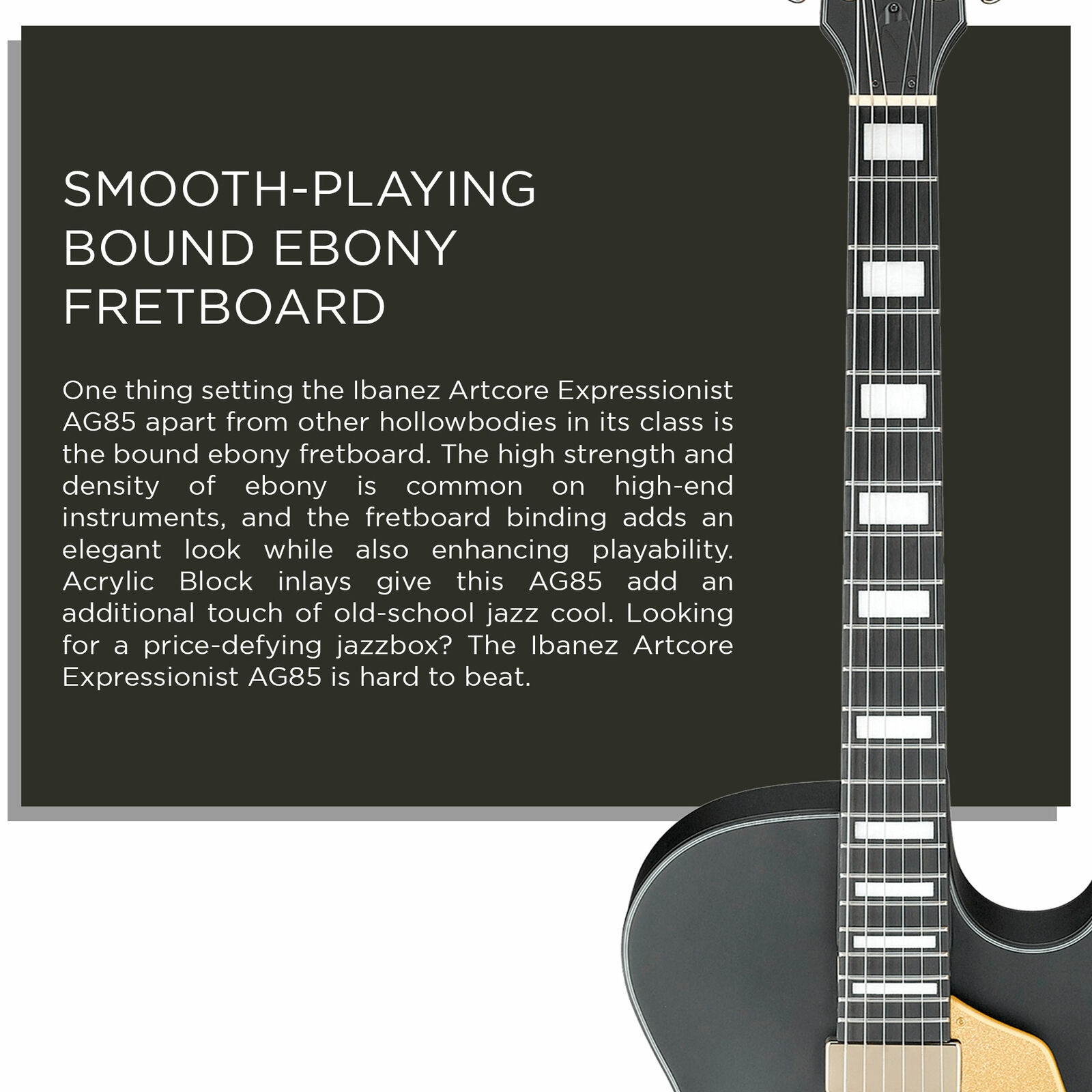 Ibanez AG85 Artcore Hollow Body Black Flat