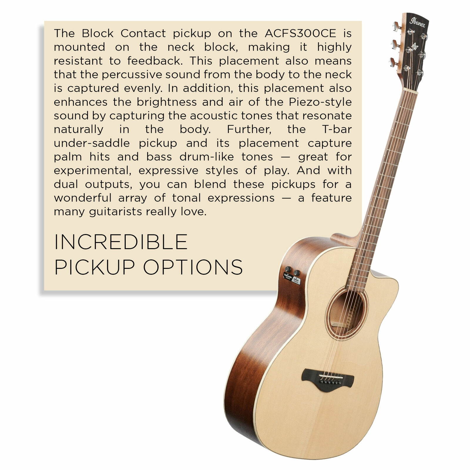 Ibanez ACFS300CE - Open Pore Semi-Gloss Acoustic-Electric Guitar