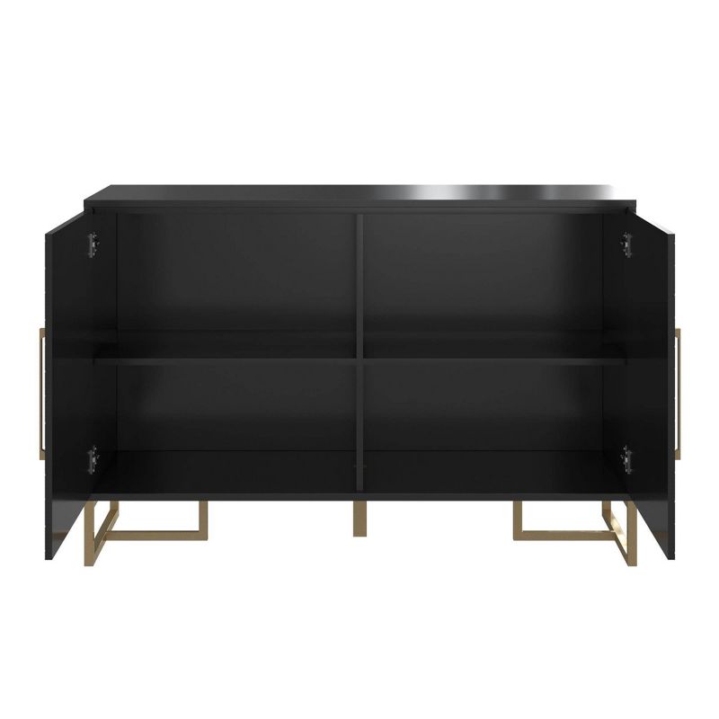 Herringbone Console Unit Black - CosmoLiving by Cosmopolitan
