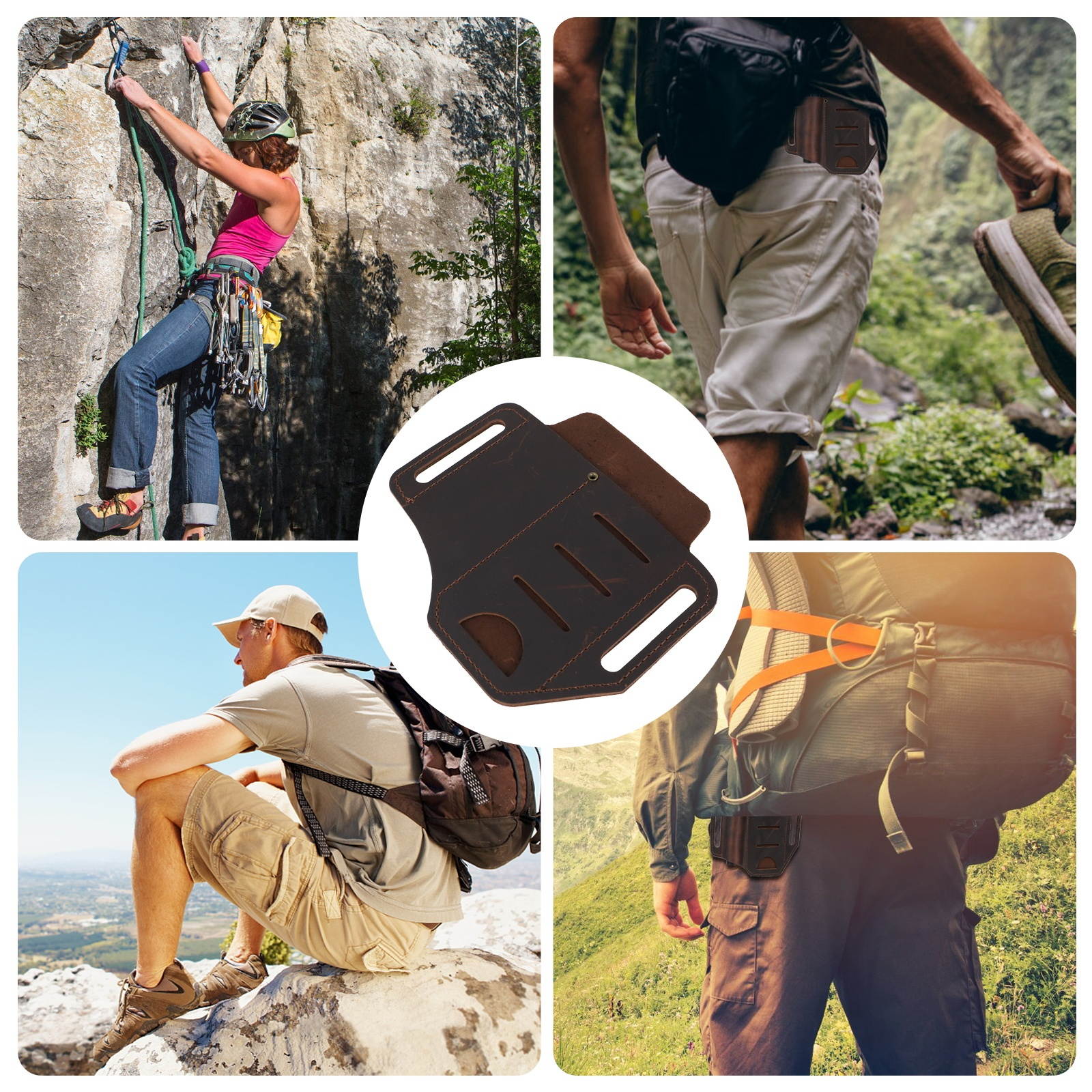 Leather Sheath for EDC Organizer Belt Loop Leather Multi-tool Holder Pouch