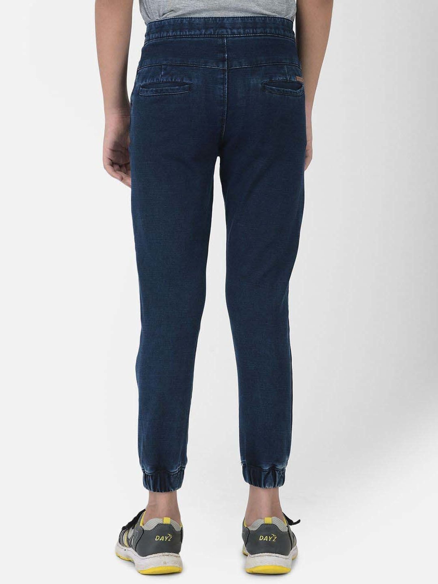 Crimsoune Club Boys Navy Blue Slim Fit Pants