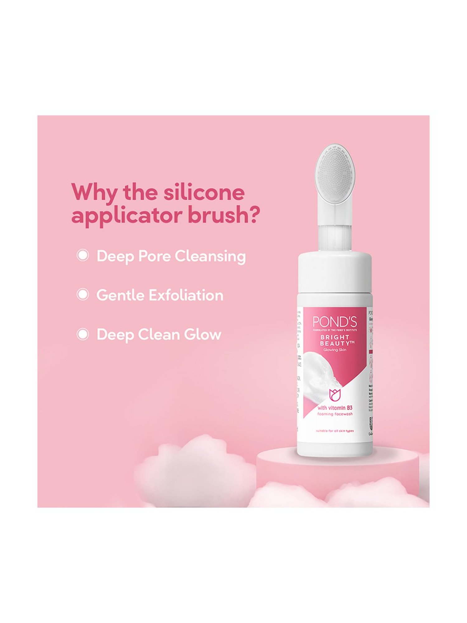 POND'S Bright Beauty Foaming Brush Face Wash - 150 ml