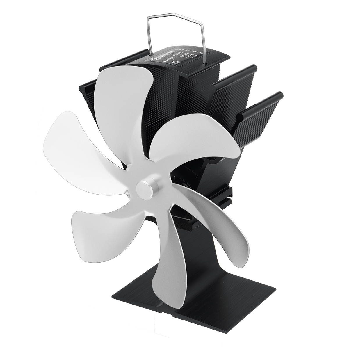 Automatically Heater Fan Faster Speed Self-Powered Quiet Stove Fan Winter Warmer-Dark Blue