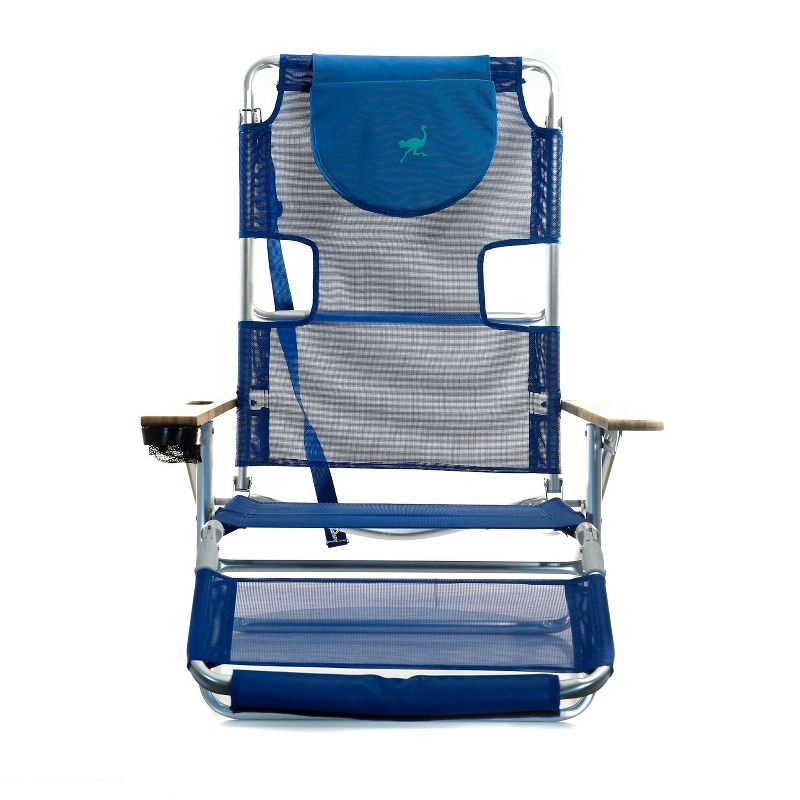 Ostrich 3N1 Lightweight Aluminum Frame 5 Position Reclining Beach Chair (2 Pack)