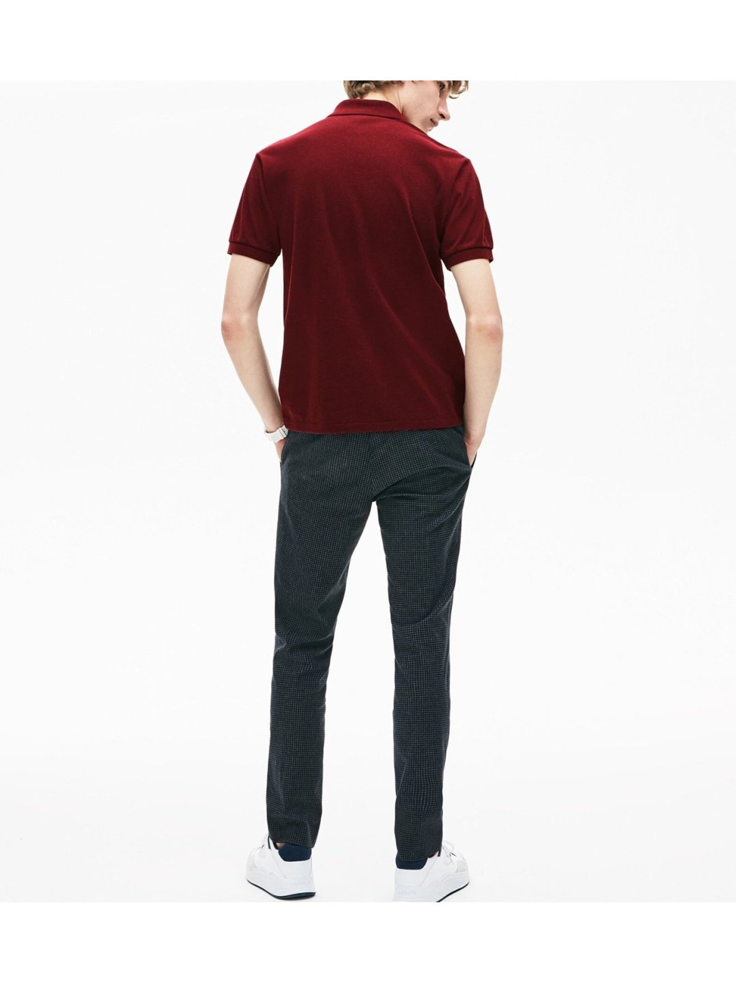 Lacoste Maroon Boxy Fit Marl L.12.12 Polo T-Shirt