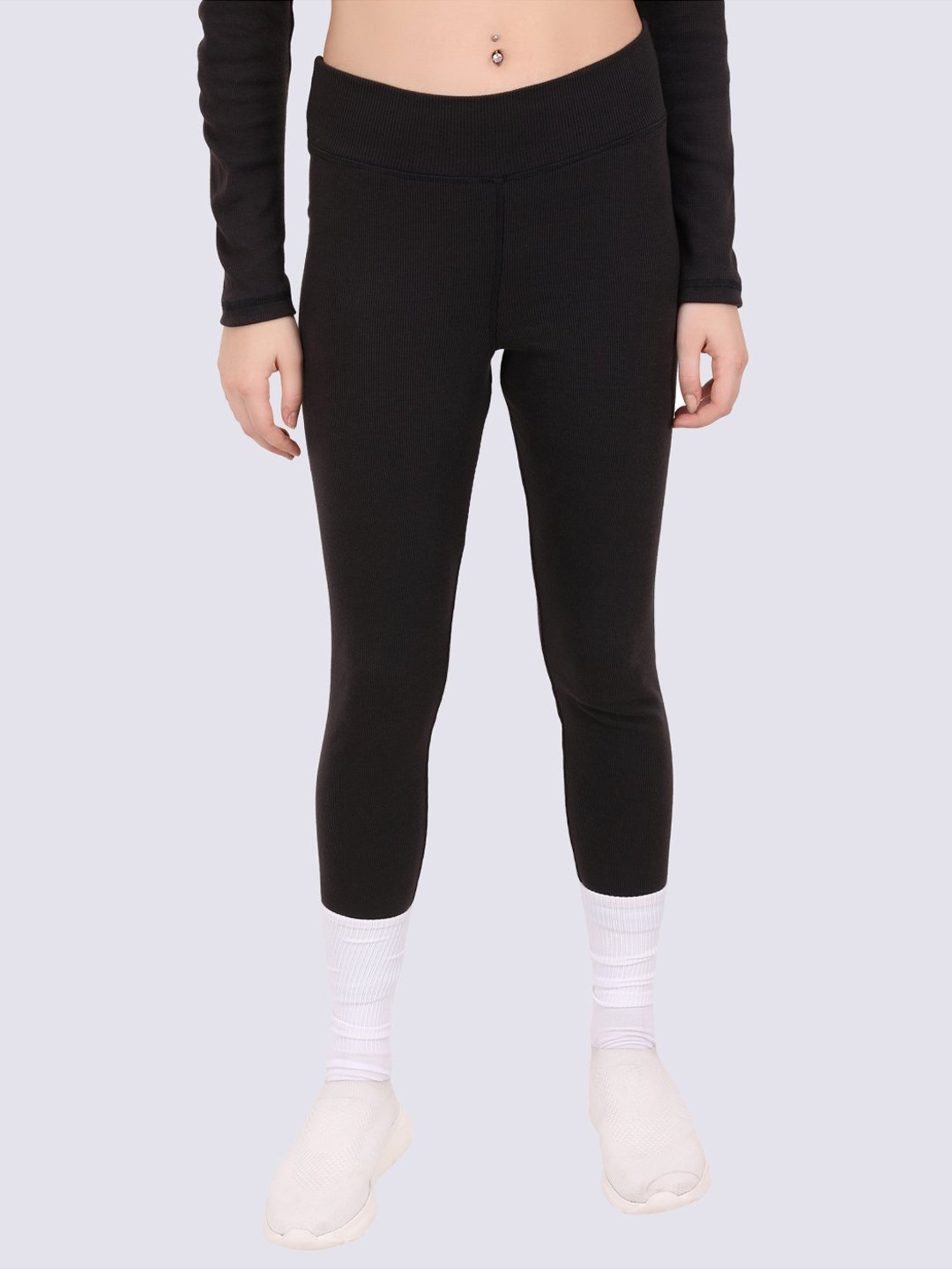 EVERDION Black Cotton Tights