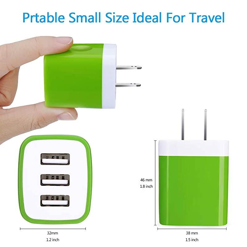 Wall Charger Plug Charger Block  2Pack 31A Multi Port USB Wall Charger Box Charging Cube Brick Compatible iPhone 11 XS X 8 7 6 Plus iPad Samsung Galaxy S20 FE S10e S9 S8 S7 Note20 Ultra LG