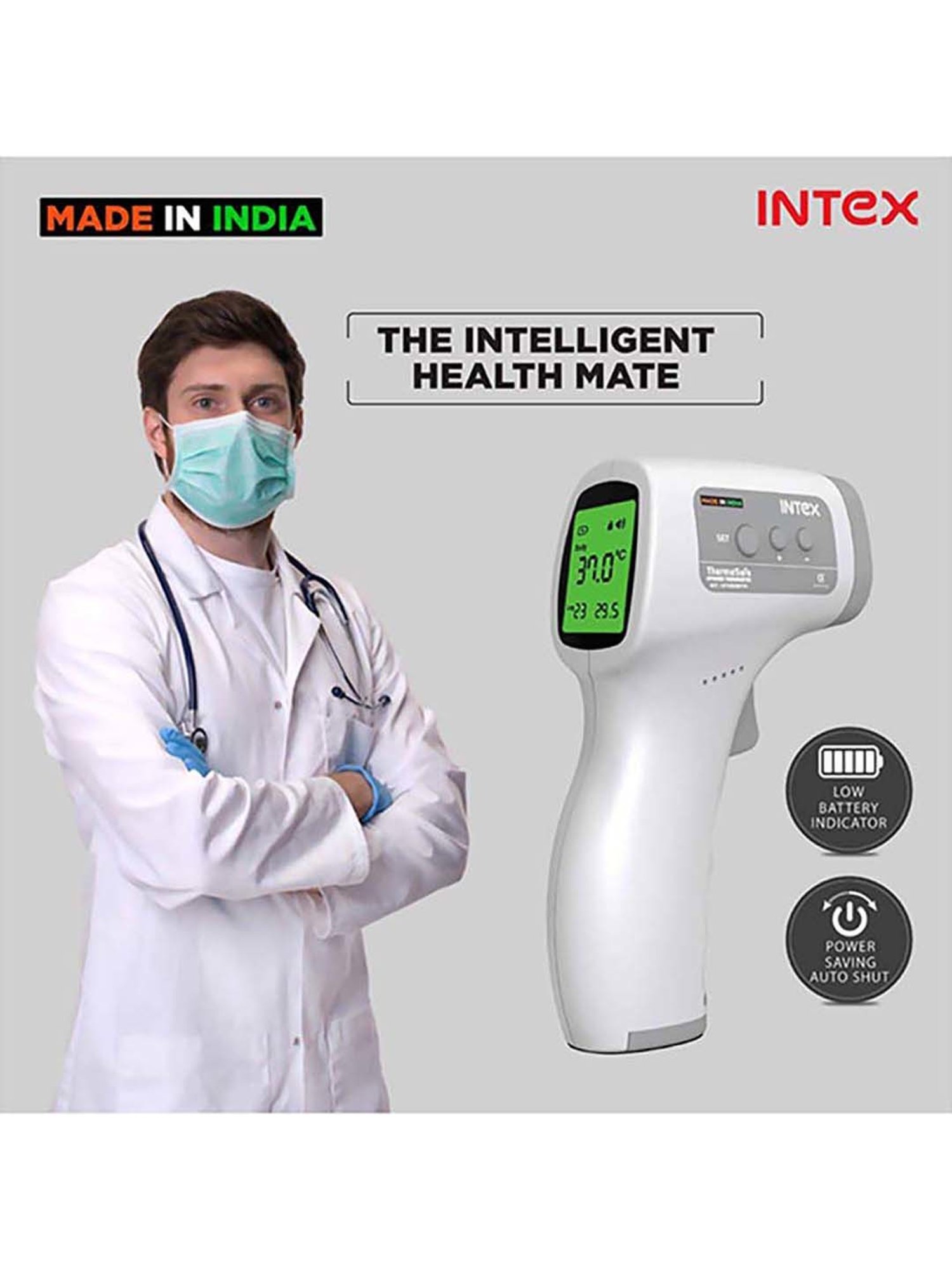 Intex Digital Infrared Thermometers (White and Grey)
