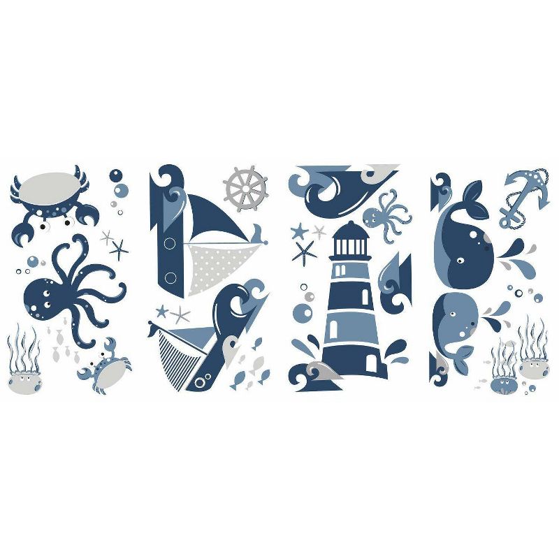 RoomMates Nautical Sea Friends Peel and Stick Wall Decal