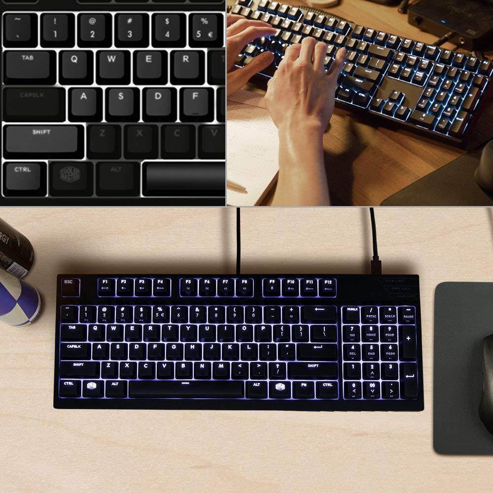 Cooler Master MasterKeys Pro M White LED Mechanical Gaming Keyboard, Cherry MX Blue, TenKey (Medium)